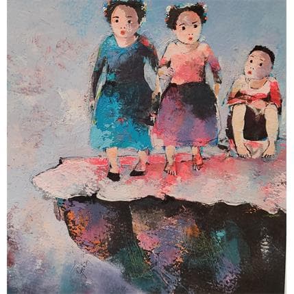 Peinture N12 par Abiy | Tableau Art naïf Huile scènes de vie