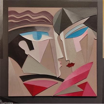 Painting Love duo by Gustavsen Karl | Painting Figurative Portrait