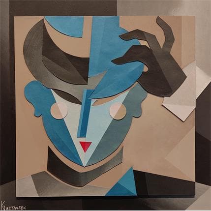 Peinture Hello mister blue par Gustavsen Karl | Tableau Figuratif Portraits