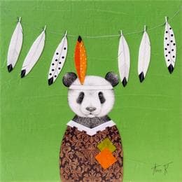 Pintura Grand chef Panda por Ann R | Pintura Figurative Animals, Portrait