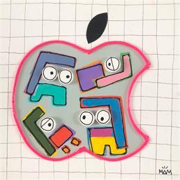 Painting Pink apple by Mam | Painting  Acrylic Pop icons