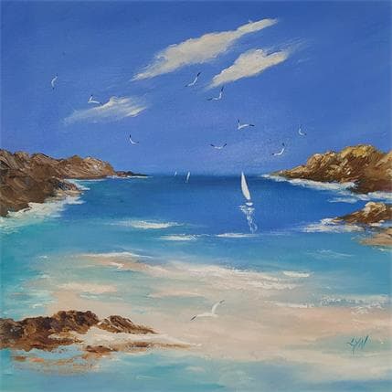 Peinture Rêve de vacances par Lyn | Tableau Figuratif Huile Paysages