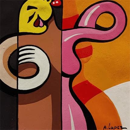 Peinture LA PENDERIE par Lopez Alfredo | Tableau Figuratif Acrylique scènes de vie