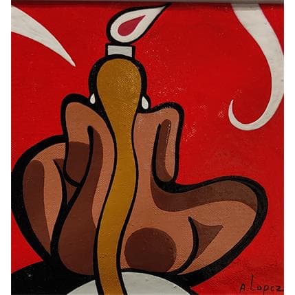 Peinture BOUGIE D'AMBIANCE par Lopez Alfredo | Tableau Figuratif Acrylique scènes de vie