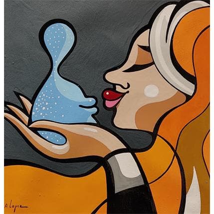 Peinture LE GENTIL GLUON par Lopez Alfredo | Tableau Figuratif Acrylique scènes de vie