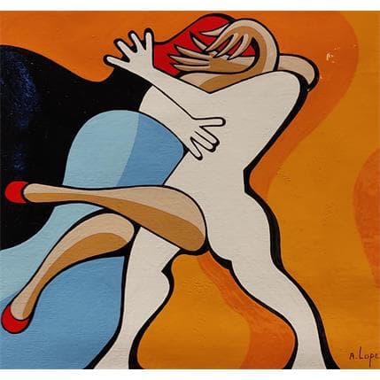 Peinture LA DANSE et LE JEU par Lopez Alfredo | Tableau Figuratif Acrylique scènes de vie