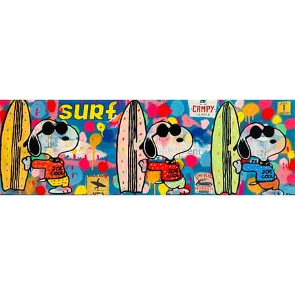 Peinture Snoopy Surf par Kikayou | Tableau Pop-art Graffiti Icones Pop
