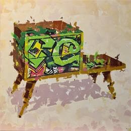 Painting Meuble taggé by Heaton Rudyard | Painting Figurative Acrylic Still-life
