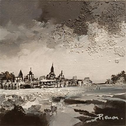 Peinture BLACK TOWN 1-1 par Pienon Cyril | Tableau Figuratif Acrylique Paysages