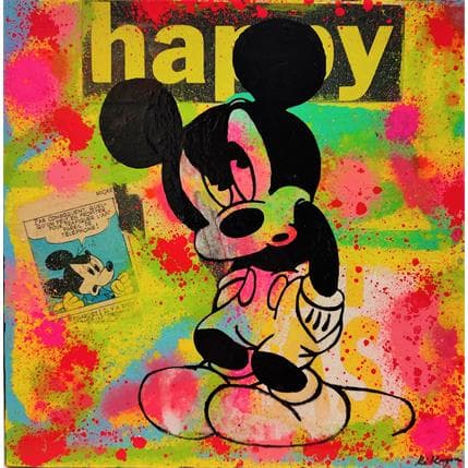 Peinture Mickey happy par Kikayou | Tableau Pop-art Graffiti Icones Pop