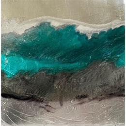 Pintura 760 Quartz Smoke Aquamarine por Depaire Silvia | Pintura Abstract Acrylic Minimalist