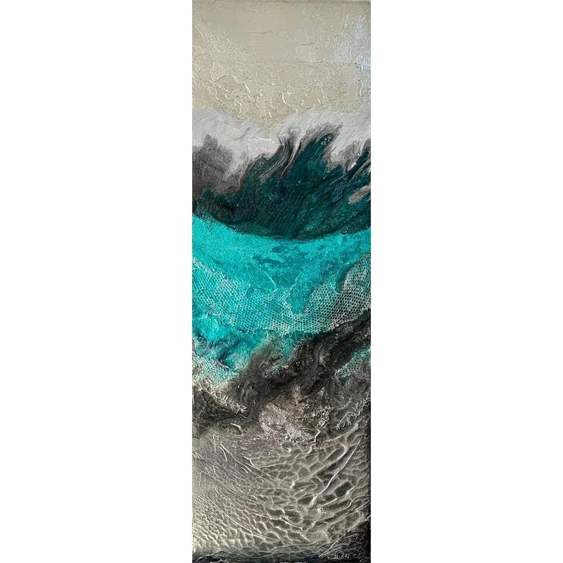 Peinture 757 Quartz Smoke Aquamarine par Depaire Silvia | Tableau Abstrait Technique mixte minimaliste