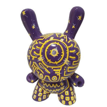 Sculpture Dunny Robot Violet par Ralau | Sculpture Street Art Acrylique Animaux
