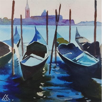 Peinture Venice - oct 2 par Khodakivskyi Vasily | Tableau Figuratif Aquarelle Urbain