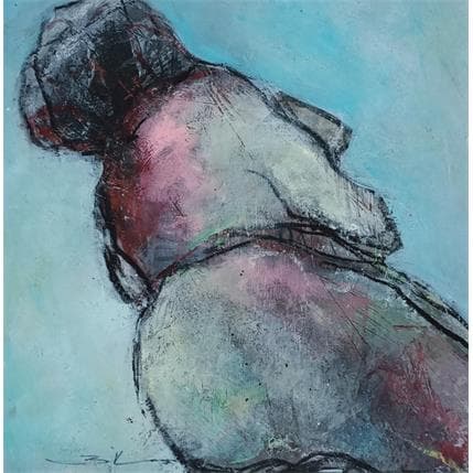 Peinture Je suis confinée par Kerbastard Béatrice | Tableau Figuratif Acrylique Nu