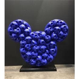 Sculpture MickeySkull XL 5 by VL | Sculpture Pop-art Acrylic, Recycled objects, Wood Pop icons