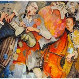 Pintura Jazz love on the planet 2 por Garilli Nicole | Pintura