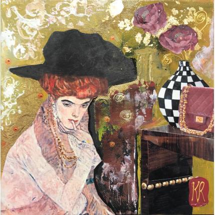 Painting Tes cheveux roux by Romanelli Karine | Painting Figurative Gluing Life style, Pop icons, Portrait