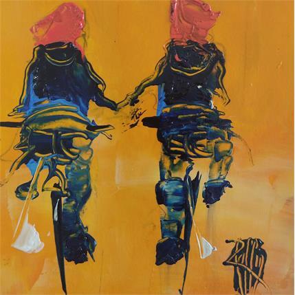 Peinture Visite à deux par Raffin Christian | Tableau  Huile scènes de vie