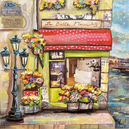 Peinture La belle fleur par Aud C | Tableau Figuratif Urbain