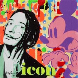 Pintura Iconic Dali por Euger Philippe | Pintura Pop-art Acrylic, Graffiti Pop icons