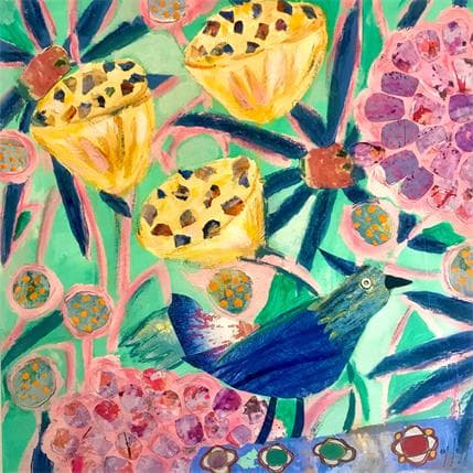 Peinture L'oiseau bleu par De Sousa Miguel | Tableau Art Singulier Animaux