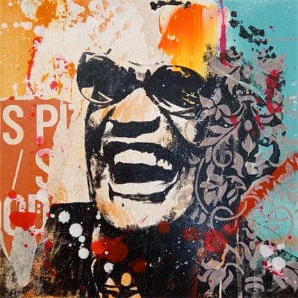 Peinture Ray Charles par Mestres Sergi | Tableau Pop-art Graffiti Icones Pop