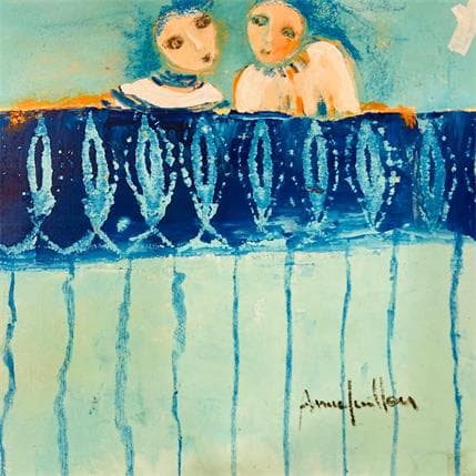 Peinture Draps et motifs par Guillon Anne | Tableau