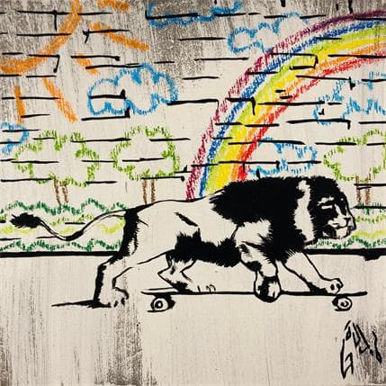 Peinture The skater king par Di Vicino Gaudio Alessandro | Tableau  Acrylique