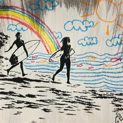 Peinture Dive into the waves par Di Vicino Gaudio Alessandro | Tableau  Acrylique