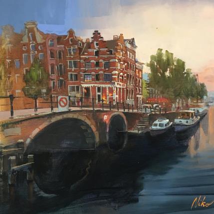 Peinture Beautiful city par Niko Marina  | Tableau Figuratif Huile Urbain