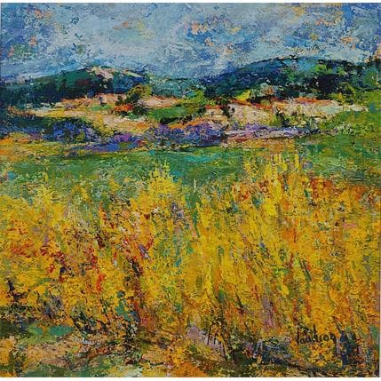 Painting Fond Joyeuse dans le Lubéron by Vaudron | Painting Figurative Gouache Landscapes