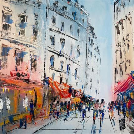 Painting Un moment partagé by Raffin Christian | Painting Figurative Oil Urban