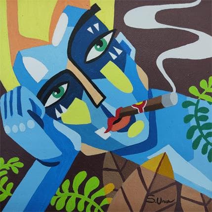 Peinture PENSAMIENTO 2 par S.Uria | Tableau Figuratif Acrylique Portraits