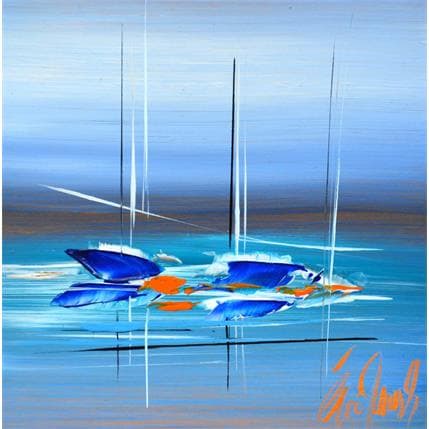 Peinture L'instant bleu par Munsch Eric | Tableau Figuratif Acrylique Marine