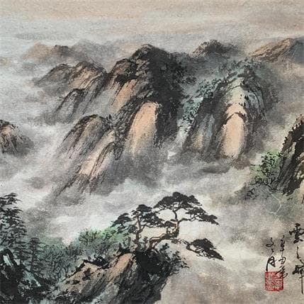 Painting Surge by Yu Huan Huan | Painting Figurative Landscapes