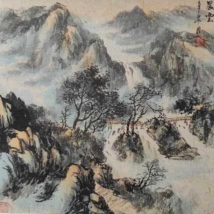 Peinture Clouds in the morning par Yu Huan Huan | Tableau Figuratif Encre Paysages