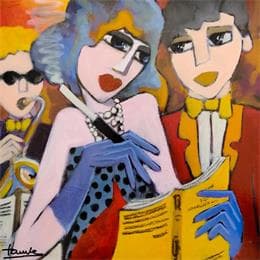 Peinture Une belle histoire par Fauve | Tableau Figuratif Acrylique Portraits, Scènes de vie