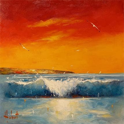 Peinture Aurore en Mer par Hébert Franck | Tableau  Huile