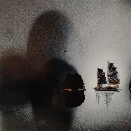 Peinture Dies Irae par Rey Julien | Tableau Figuratif Acrylique Marine, Noir & blanc