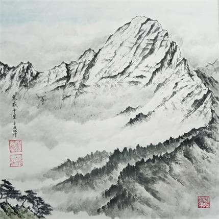 Peinture Crest line par Du Mingxuan | Tableau Figuratif Aquarelle Paysages