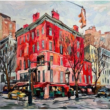 Peinture Immeuble New-yorkais par Novokhatska Olga | Tableau Figuratif Huile Paysages, scènes de vie, Urbain