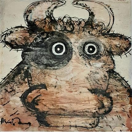 Peinture Le taureau par Maury Hervé | Tableau Figuratif Animaux, Portraits