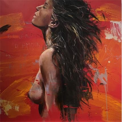 Peinture Brûler d'amour par Desserle Cecile | Tableau Figuratif Huile Portraits