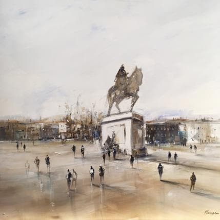 Peinture Sans Titre ( Bellecour) par Poumelin Richard | Tableau Figuratif Huile Urbain