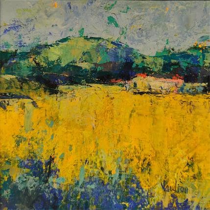 Peinture Les lavandes devant l'atelier par Vaudron | Tableau Figuratif Paysages