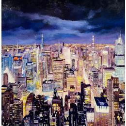 Painting NY Ten by Rigaux Régis | Painting Figurative Oil Urban