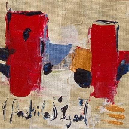 Peinture Corniche sur fond bleu par Bastide d´Izard Armelle | Tableau Abstrait Acrylique Paysages