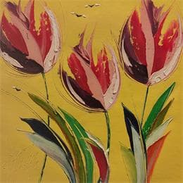 Pintura Les fleurs de la vigne por Fonteyne David | Pintura Figurative Acrylic, Oil Still-life