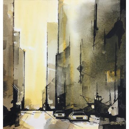 Peinture NEW YORK par Langlois Jean-Luc | Tableau Figuratif Aquarelle Urbain